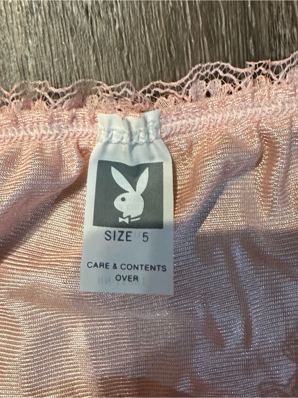 90s Y2K soft pink lace trim playboy playmate bikini cut panties Sz 5 - Picture 6 of 6